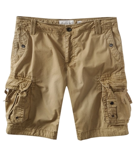 Aeropostale Mens Solid Casual Cargo Shorts canyonbrown 32