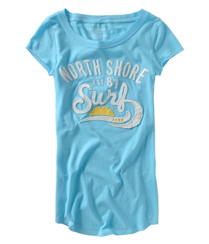 Aeropostale Womens North Shore Surf Graphic T-Shirt brightblue L