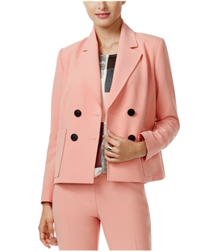 Alfani Womens Solid Double Breasted Blazer Jacket lobsterbisque 18
