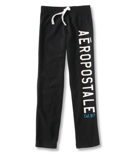 Aeropostale Mens Est. 87 Lounge Work Out Athletic Sweatpants black M/32
