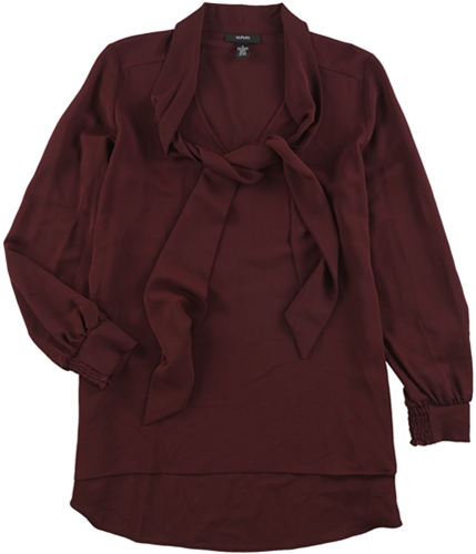 Alfani Womens Solid Pullover Blouse marooned 4