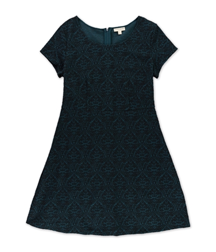 maison Jules Womens textured filigree A-line Dress darkgrncmb XS