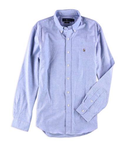 Ralph Lauren Mens Chambray Button Up Shirt bsrblue L