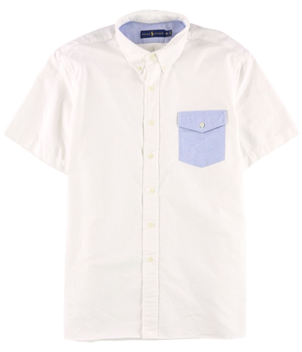Ralph Lauren Mens Cotton Button Up Shirt bsrwhite S