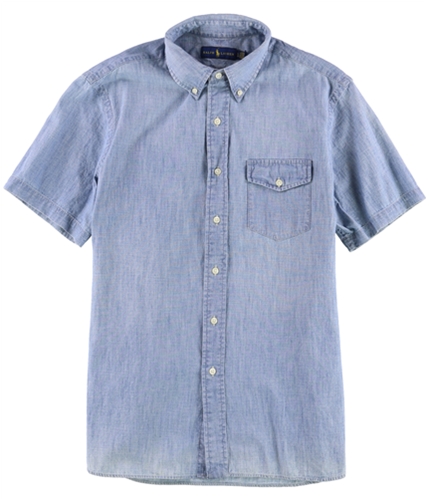 Ralph Lauren Mens Standard Chambray Button Up Shirt indigoblue XS