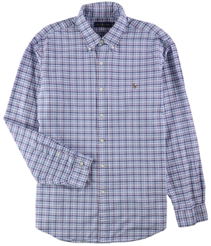Ralph Lauren Mens Classic-Fit Button Up Shirt blue XL