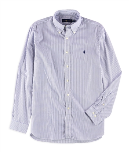 Ralph Lauren Mens Bengal Stripe Button Up Dress Shirt royal 15.5