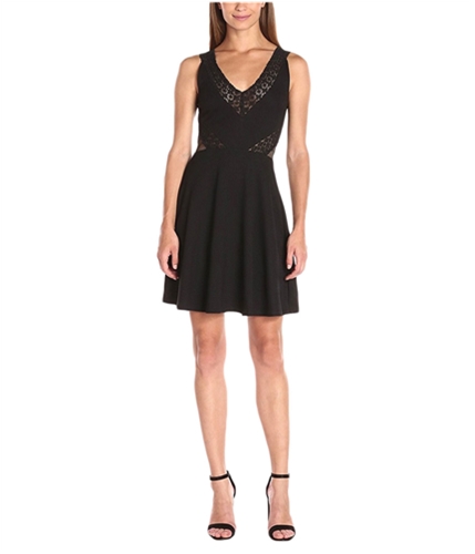 French Connection Womens Lace A-line Dress black 2