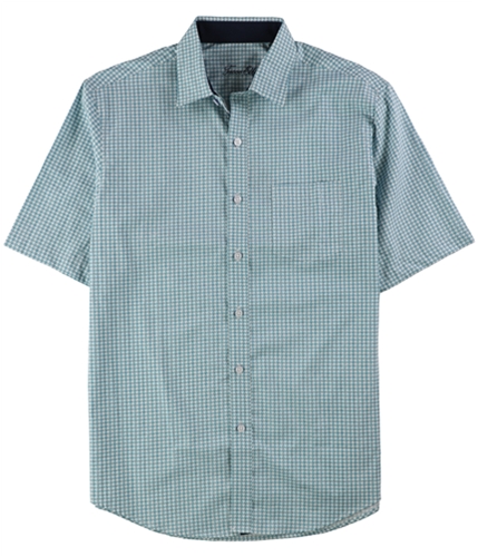 Tasso Elba Mens Printed Button Up Shirt seafoamcombo S