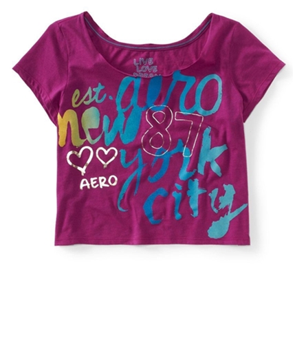 Aeropostale Womens Cropped New York City Graphic T-Shirt 689 XS