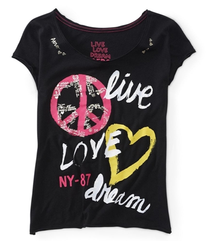 Aeropostale Womens Live Love Dream Pajama Sleep T-shirt 001 XS