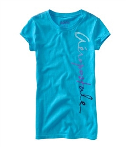 Aeropostale Womens Vertical Pajama Sleep T-shirt curacaoaqua XS