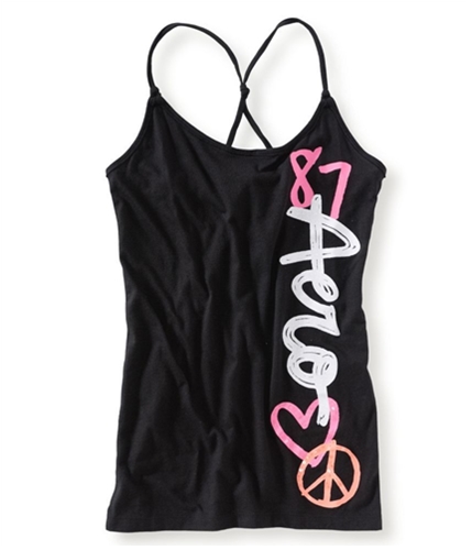 Aeropostale Womens Peace Love Vertical Dorm Pajama Sleep Cami Tank Top 001 XS