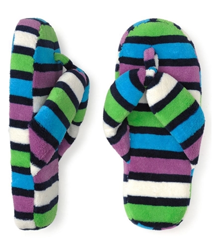 Aeropostale Womens Stripe Fleece Thongs Flip Flop Slippers frictio M