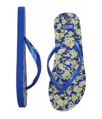 Aeropostale Womens Aero Floral Flip Flop Sandals bluebrtmedblue 6