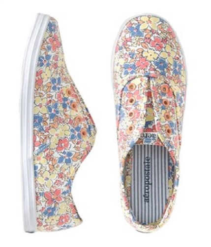 Aeropostale Womens Slip On Stringless Tennis Sneakers floraltanoffwhite 6