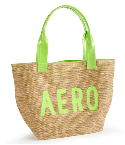 Aeropostale Womens Aero Neon Straw Tote Handbag Purse 377