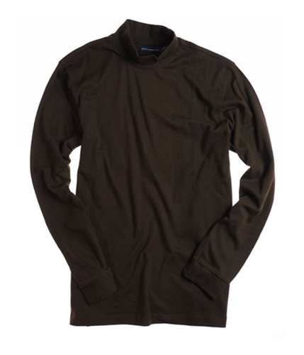 John Ashford Mens Ls Interlk Mock Neck Basic T-Shirt sable M