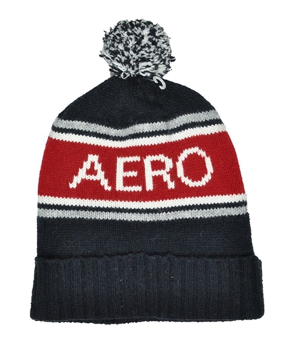 Aeropostale Mens Aero Logo Pom Pom Beanie Hat black One Size