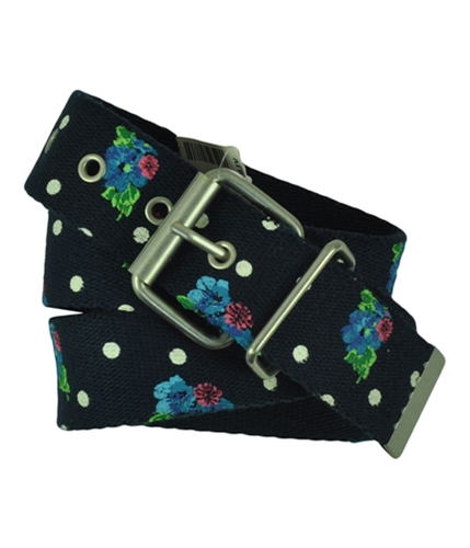 Aeropostale Womens Graphic Floral Canvas Brushed Buckle Belt navyniblue S