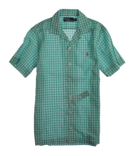 Ralph Lauren Mens Custom Niagara Camp Button Up Shirt medgrn S