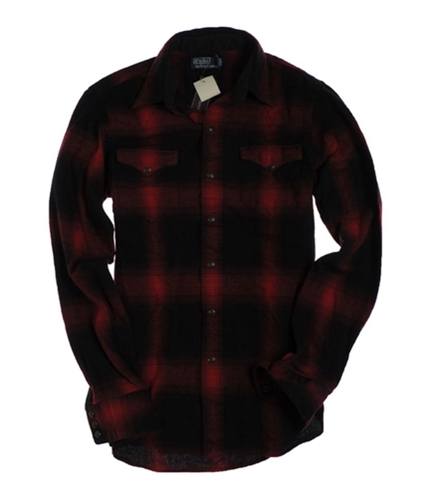 Ralph Lauren Mens Western Cls Button Up Shirt black S