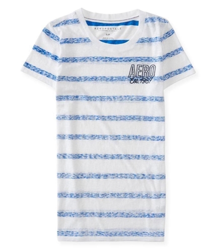 Aeropostale Womens Striped Logo Embellished T-Shirt 463 XS