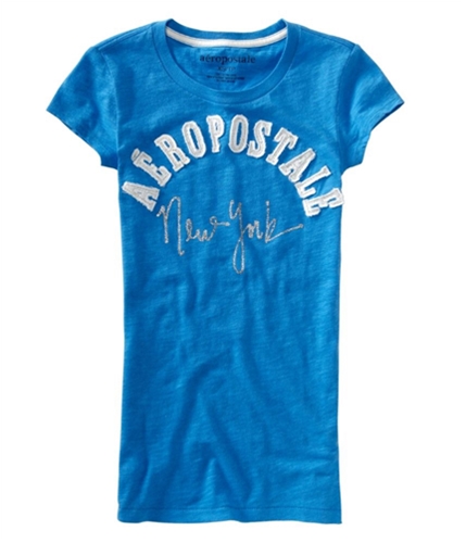 Aeropostale Womens Embroidered New York Graphic T-Shirt heavenlyblue S