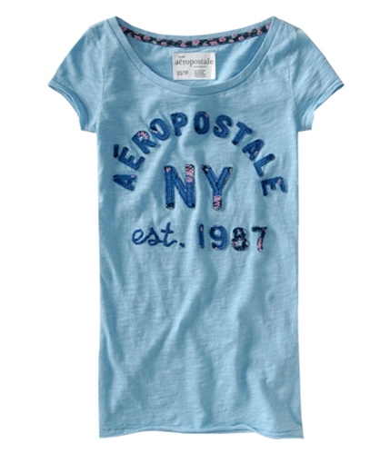 Aeropostale Womens Ny Est. 1987 Graphic T-Shirt blissfullblue XS