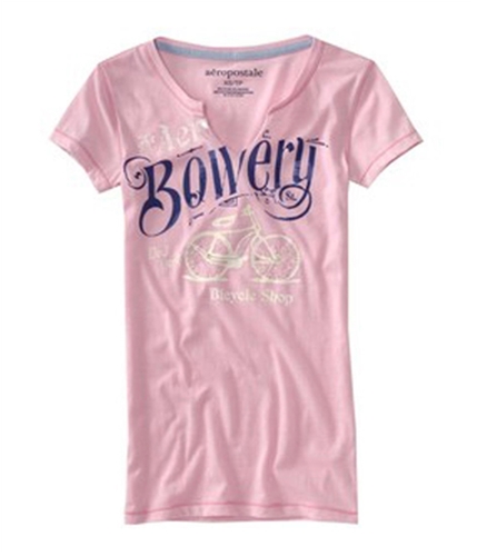 Aeropostale Womens Bowery St Bicycle Graphic T-Shirt sugarpink XS