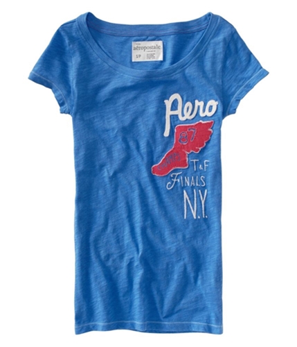 Aeropostale Womens Aero Track Field Ny Crewneck Graphic T-Shirt skydiveblue S