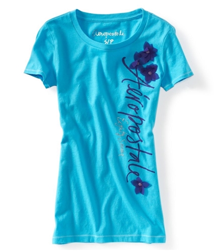 Aeropostale Womens Glitter Flower 87 Graphic T-Shirt 420 XL