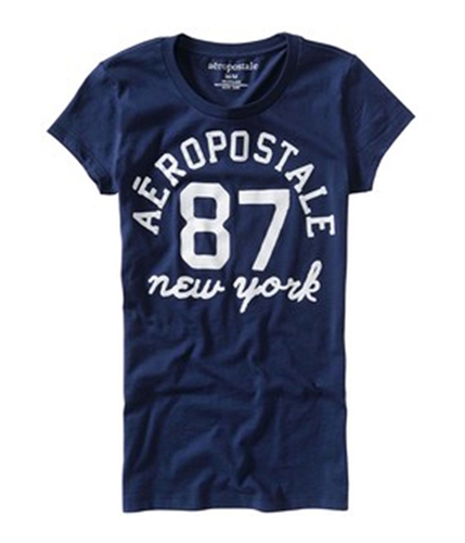 Aeropostale Womens 87 New York Crew-neck Graphic T-Shirt navynightblue S