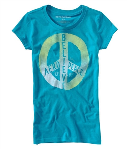 Aeropostale Womens Nyc 1987 Heart Graphic T-Shirt blueti XS