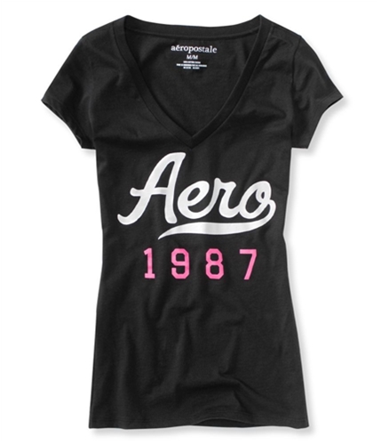 Aeropostale Womens 1987 Graphic T-Shirt black M