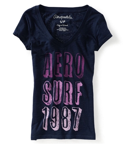 Aeropostale Womens Aero Surf Burnout Graphic T-Shirt 404 S