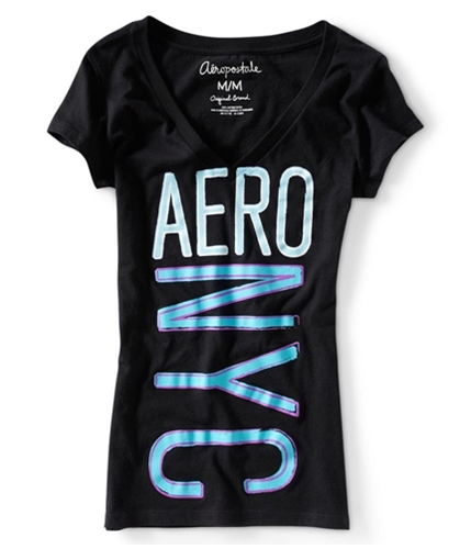 Aeropostale Womens V-neck Aero Ny Graphic T-Shirt 1 XS