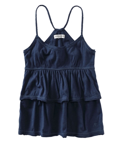 Aeropostale Womens Ruffled Layered Tank Top navyni XS
