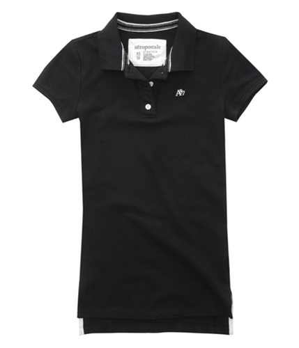 Aeropostale Womens Uniform A87 3 Button Polo Shirt black S