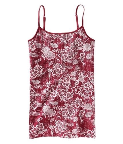 Aeropostale Womens Floral Built-in Bra Cami Tank Top berry XS