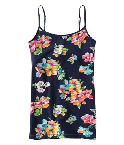 Aeropostale Womens Stretch Floral Cami Tank Top navyniblue S