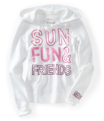 Aeropostale Womens Sun Fun & Friends Pull Over Hoodie Sweatshirt 102 M