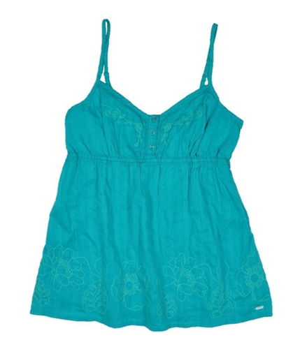 Aeropostale Womens Embellished Floral Cami Tank Top realteal M