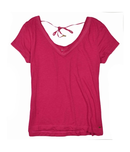 Aeropostale Womens V-neck Graphic T-Shirt pinkveryberry XS