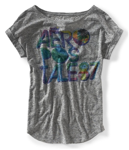 Aeropostale Womens Palm Circle Banded Graphic T-Shirt 052 S