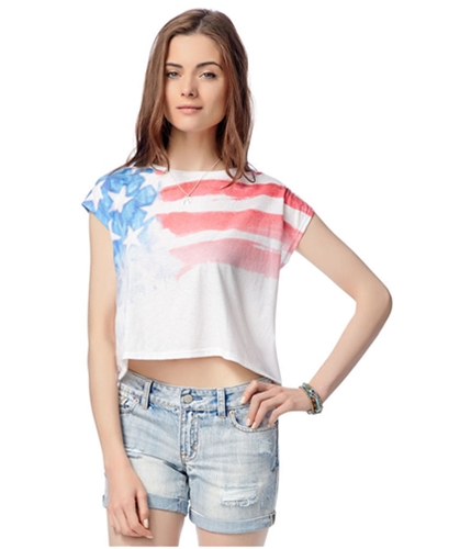 Aeropostale Womens American Flag Graphic T-Shirt 102 S