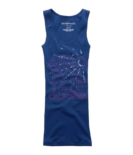 Aeropostale Womens Sequence Beaded Cami Tank Top lunablue XS