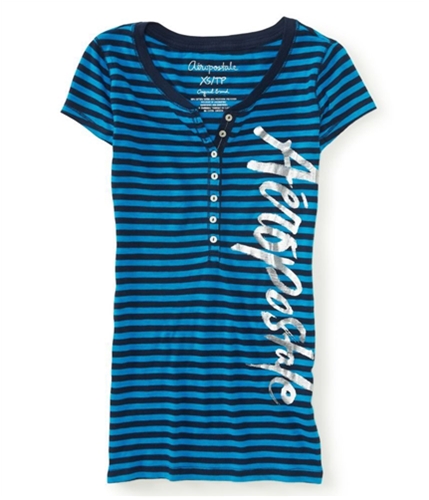 Aeropostale Womens Stripes Henley Shirt 484 XS