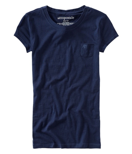 Aeropostale Womens A87 Small Pocket Graphic T-Shirt navyni S