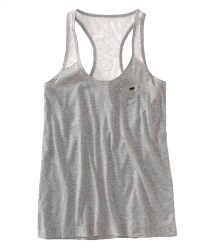 Aeropostale Womens Lacey Strap Small Pocket Tank Top lththrgray L